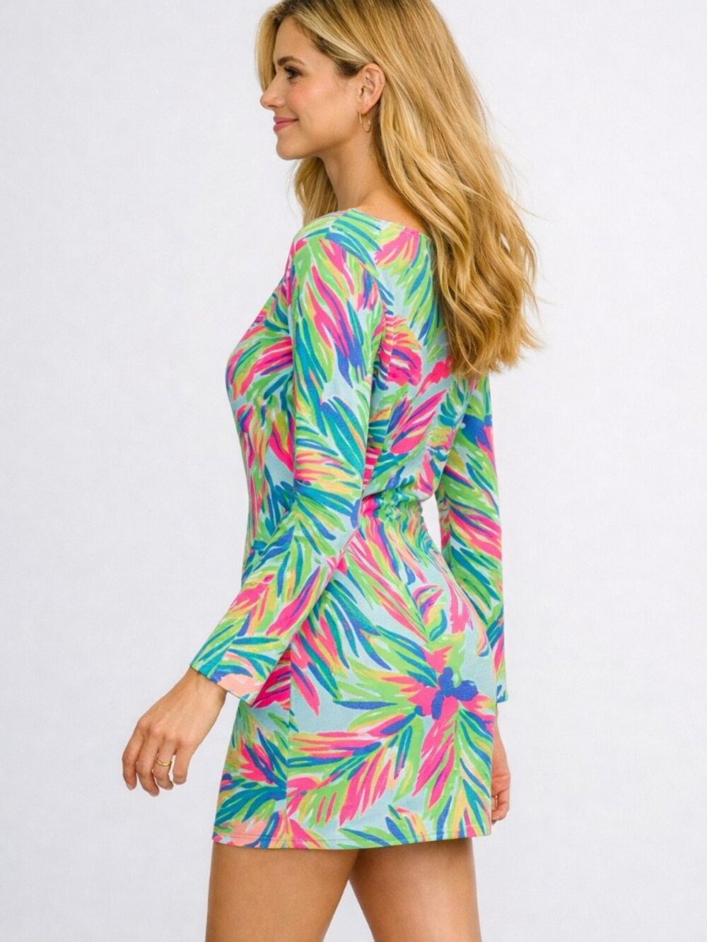 Lilly Pulitzer Marlowe Shirt Dress Island Time Palm Print Size XS